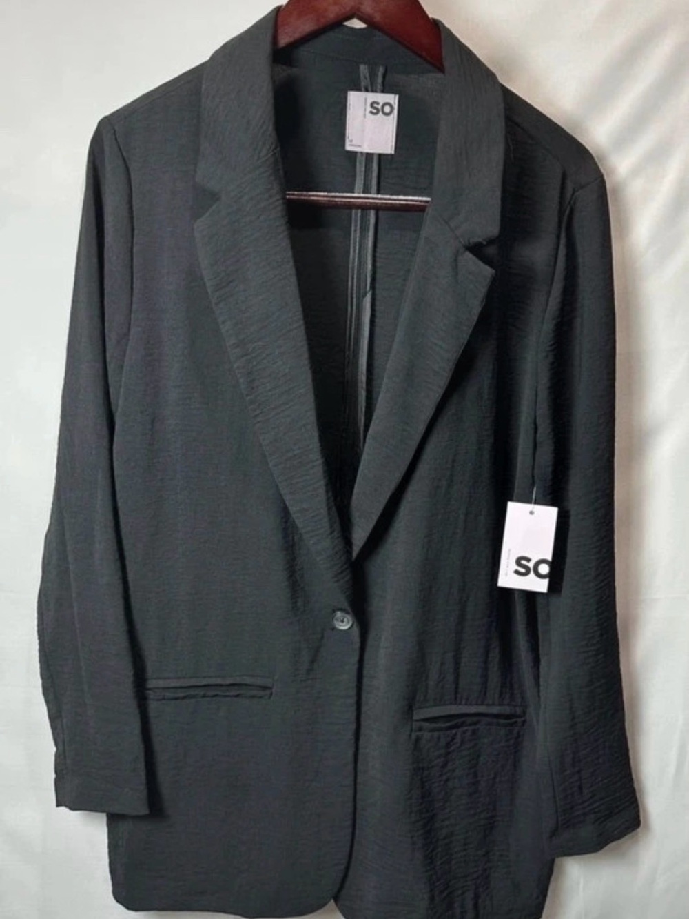 Kohl's SO Women Textured Knit Blazer – Black, Size M